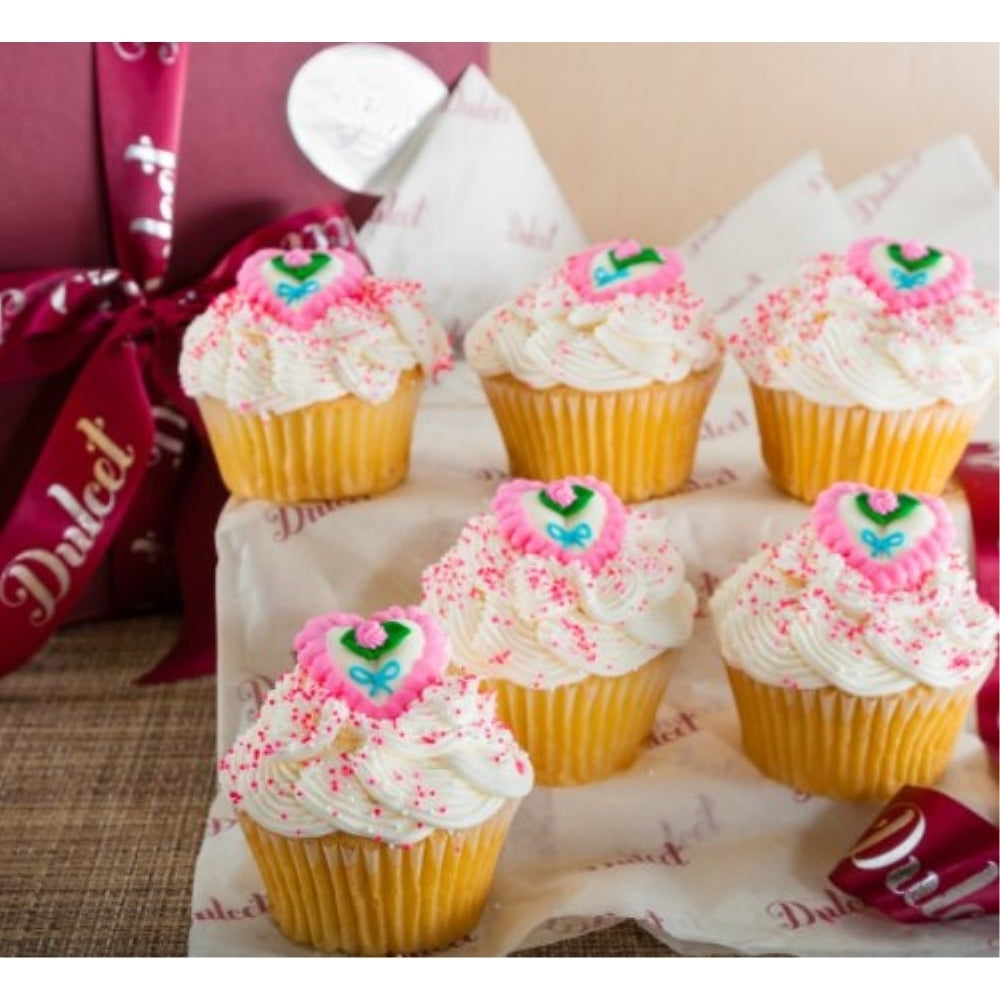 Valentines Royal Pink Heart Sprinkled Favorite Cupcakes