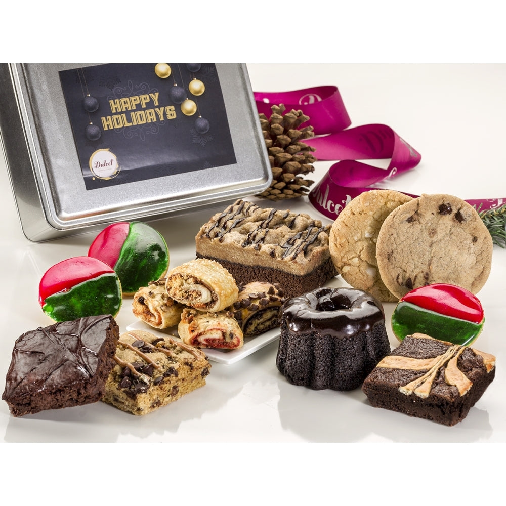 Happy Holidays Cookie and Brownie Gift Tin