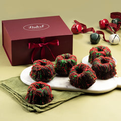 Favorite Chocolate Glazed Mini Fluted Holiday Cakes